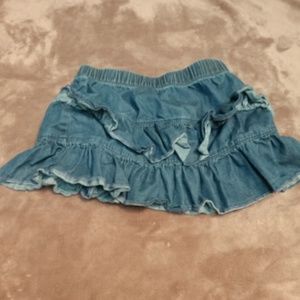 Toddler girls denim ruffled skirt